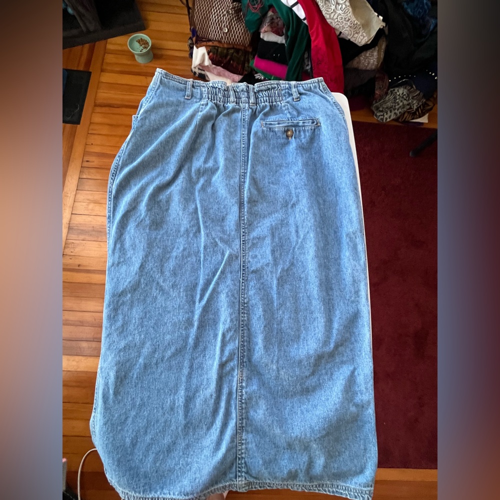 Gloria Vanderbilt Denim Button-Down Long Pencil Skirt - Picture 7 of 13